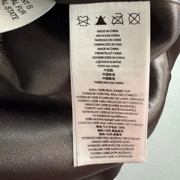 106. MK Michael Kors Real Rabbit Fur Vest Size XS - Picture 3 of 5